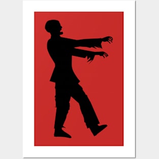 Walking Zombie Silhouette Posters and Art